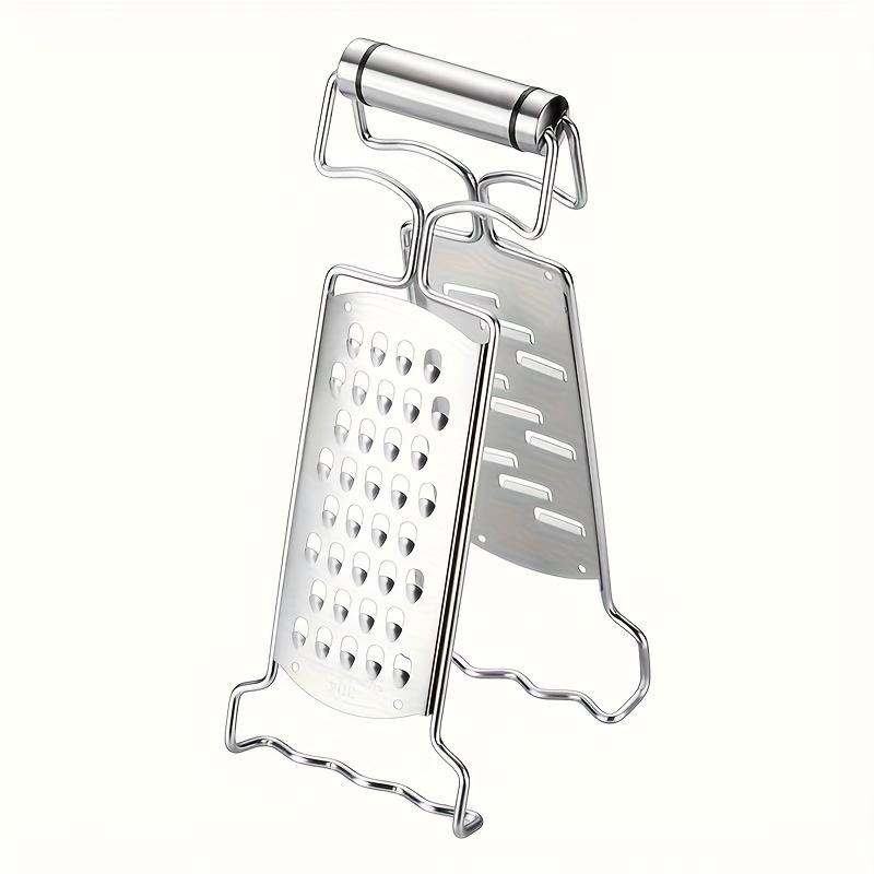 

304 Stainless Steel Multifunctional Grater, Heat Resistant Tongs with Plate Clip and Bowl Holder, Vegetable Shredder 1pc