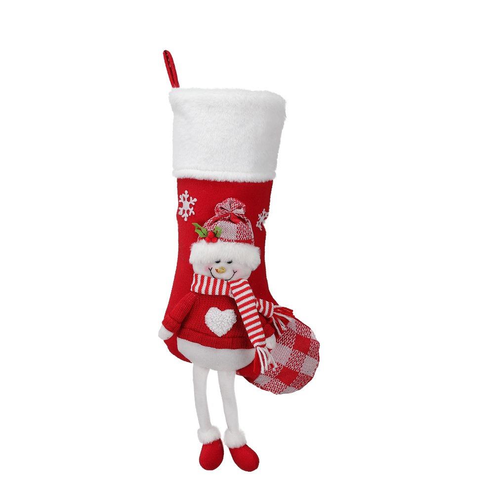 Three Dimensional Christmas Stocking Elderly Snowman Xmas Tree Hanging Ornaments  Fireplace