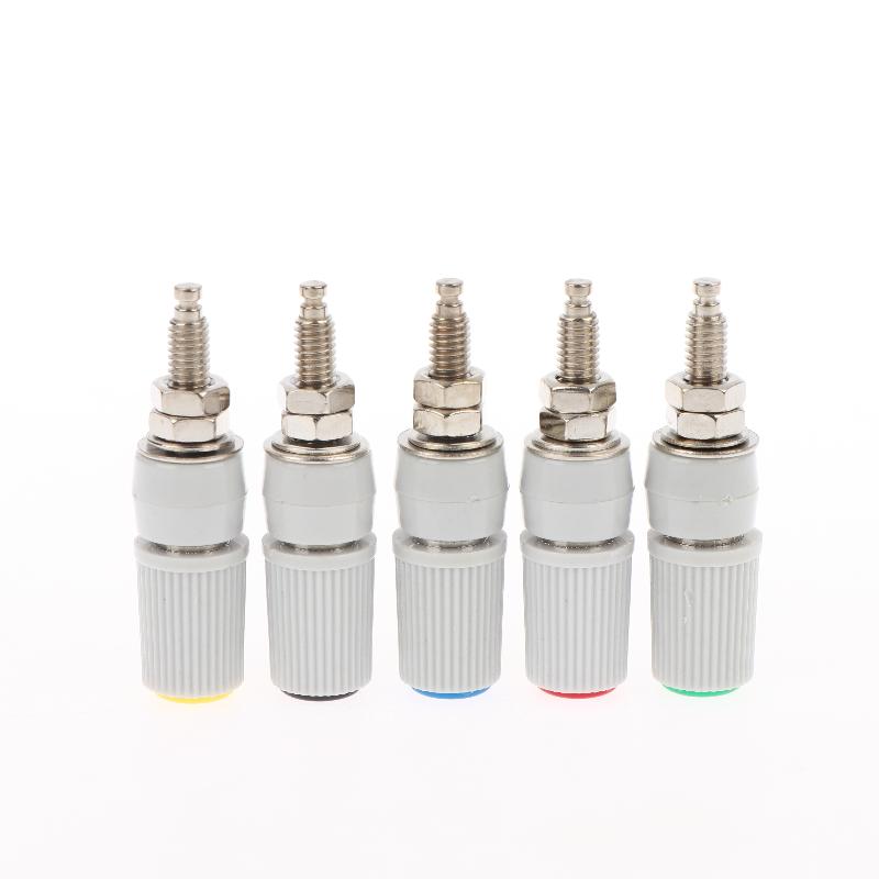5Pcs High Current 5Mm Banana Jack Socket, 30A M5X48 Type 4Mm Amplifier Terminal Female Socket For Electronic Testing