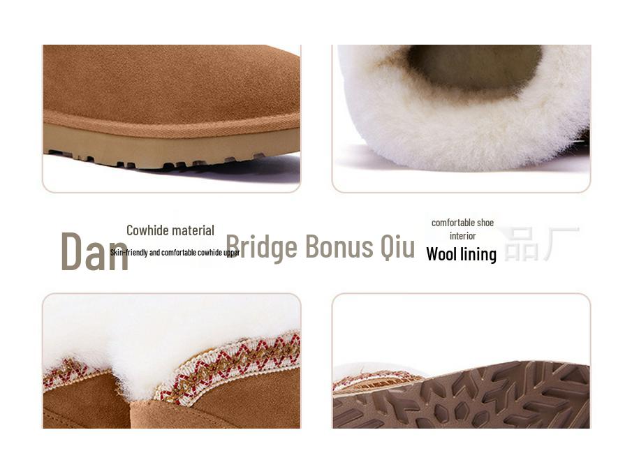 Autumn & Winter Ethnic Embroidered Ankle Boots - Height-Boosting, Thick-Soled, Tasselled Classic Snow Boots for Women