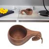 Wooden Coffee Cup with Handle Comfortable Grip Rustic Decorative Milk Cup for Home Dorm  
