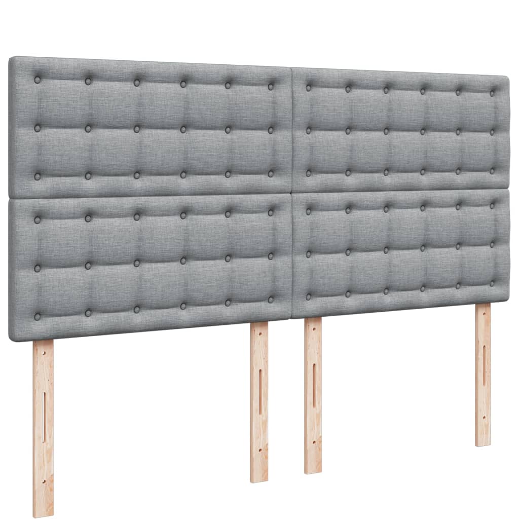 Vidaxl Letto Continentale Con Materasso, Grigio Chiaro, Tessuto 200X200 Cm