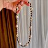 Maillard Boutique Natural Tiger'S Eye Stone Mocha Brown Pearl Design Sweater Chain Necklace Collarbone Chain