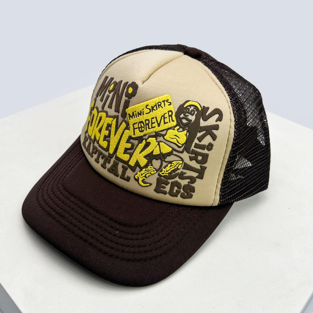 Sunshade Color Block Breathable Hip-hop Trucker Caps Versatile New Unisex American Style Graffiti Printed Letters Baseball Hats