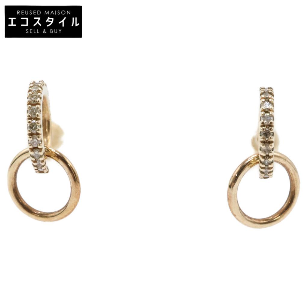 HIROTAKA [Excellent Condition] K10 0.05 Stamped GOSSAMER Gossamer Hoop with Diamond earring Yellow GoldUsed