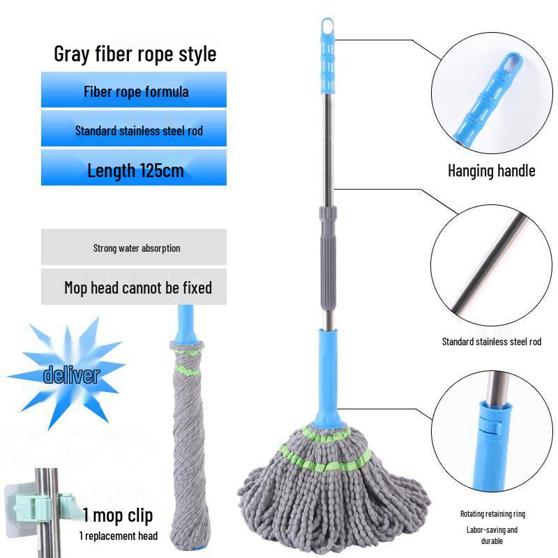 Mop rotativ autostorcător fără mâini - Absorbant de apă, Curățare dintr-o singură mișcare