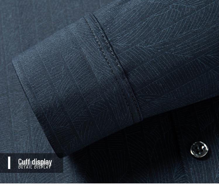 Autumn Seamless High-Elastic Men's Non-Iron Wrinkle-Resistant Long Sleeve Business Shirt