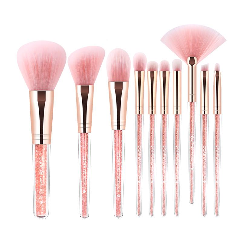 Set de pensule pentru fard de ochi pentru fard de obraz Inner Drill Crystal Pink Pensie de machiaj Punga de depozitare Pensula pentru fond de ten Instrumente de machiaj