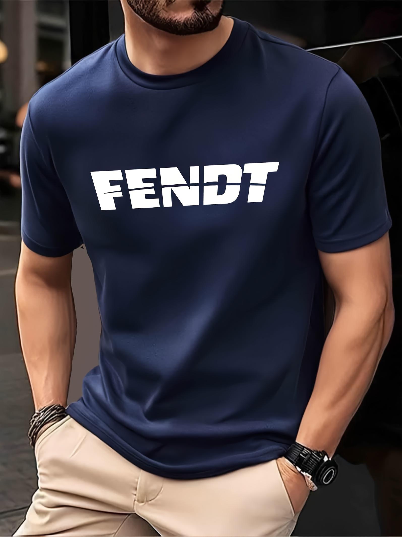 FENDT Graphic T-shirt - Black Casual Short Sleeve Tee with Bold White Print L