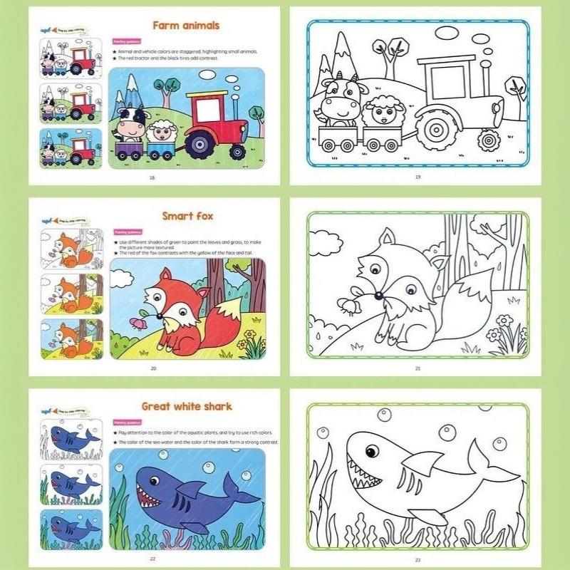 Children's Animal Coloring Books Parent-child Interactive Early Education Toy for Boys Girls Preschool Learning