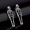 1pair Girl's Halloween coppery Skeleton Design Dangle Earrings, Retro Goth Style  Zircon