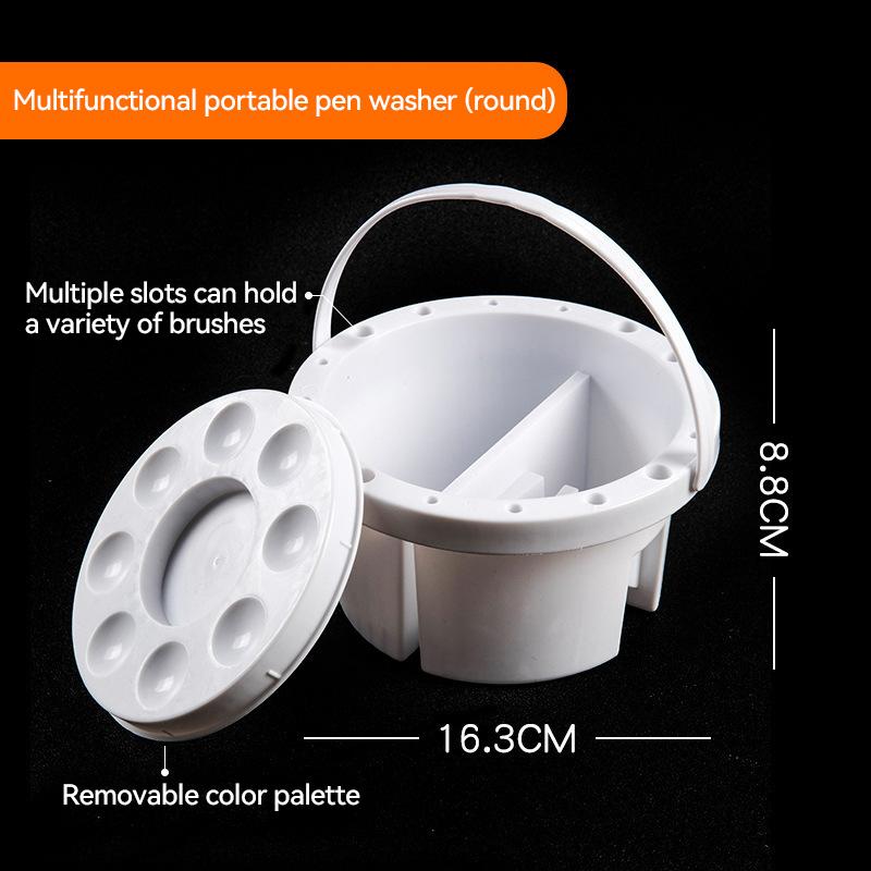 Multi-Function Pen Wash Bucket Set 3in 1 Palette Paintbrush Cleaning Bucket Pen Holder Art Painting Artist Hand Wash Pen Palette белый
