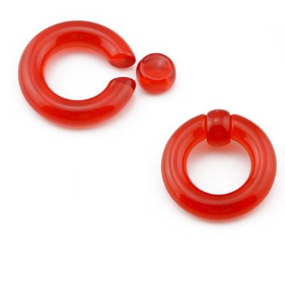 

1Pair Acrylic BCR Big Large Size Giant Captive Bead Ring Ear Tunnel Plug Expander Guauge Male Nose Ring Piercing Body Jewelry 2mm(12g) красный