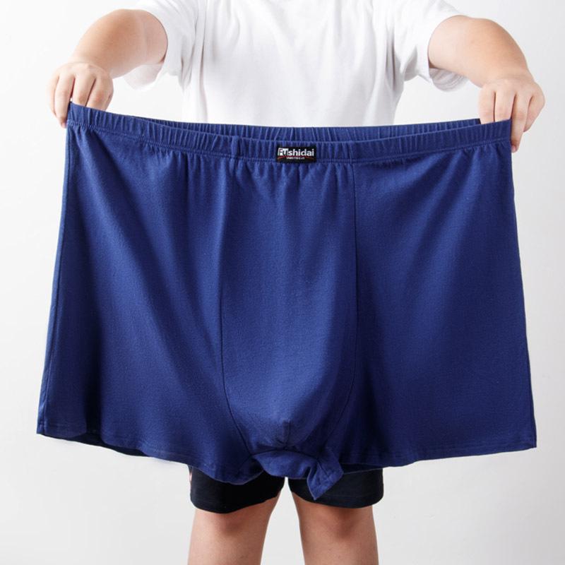Pure Cotton Plus Size Men's Boxer Briefs - Loose Fit High Waist Underpants for Middle-Aged & Elderly Men