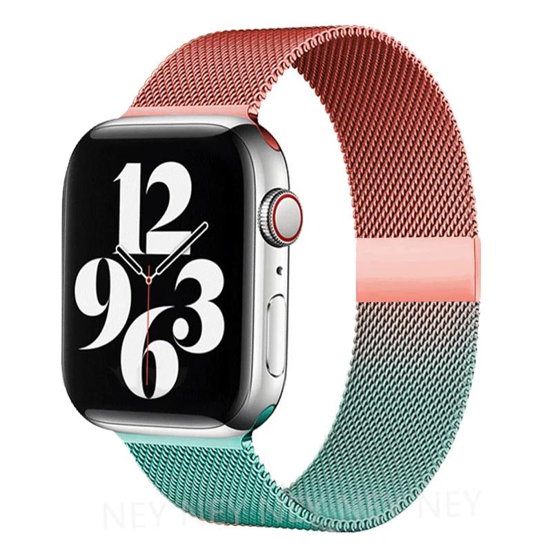 Milanese Loop For Apple Watch Straps 45mm 44mm 40mm 41mm 42mm-46mm Starlight Bracelet Iwatch Series 8 7 6 5 SE 9 10 Ultra 2 49mm
