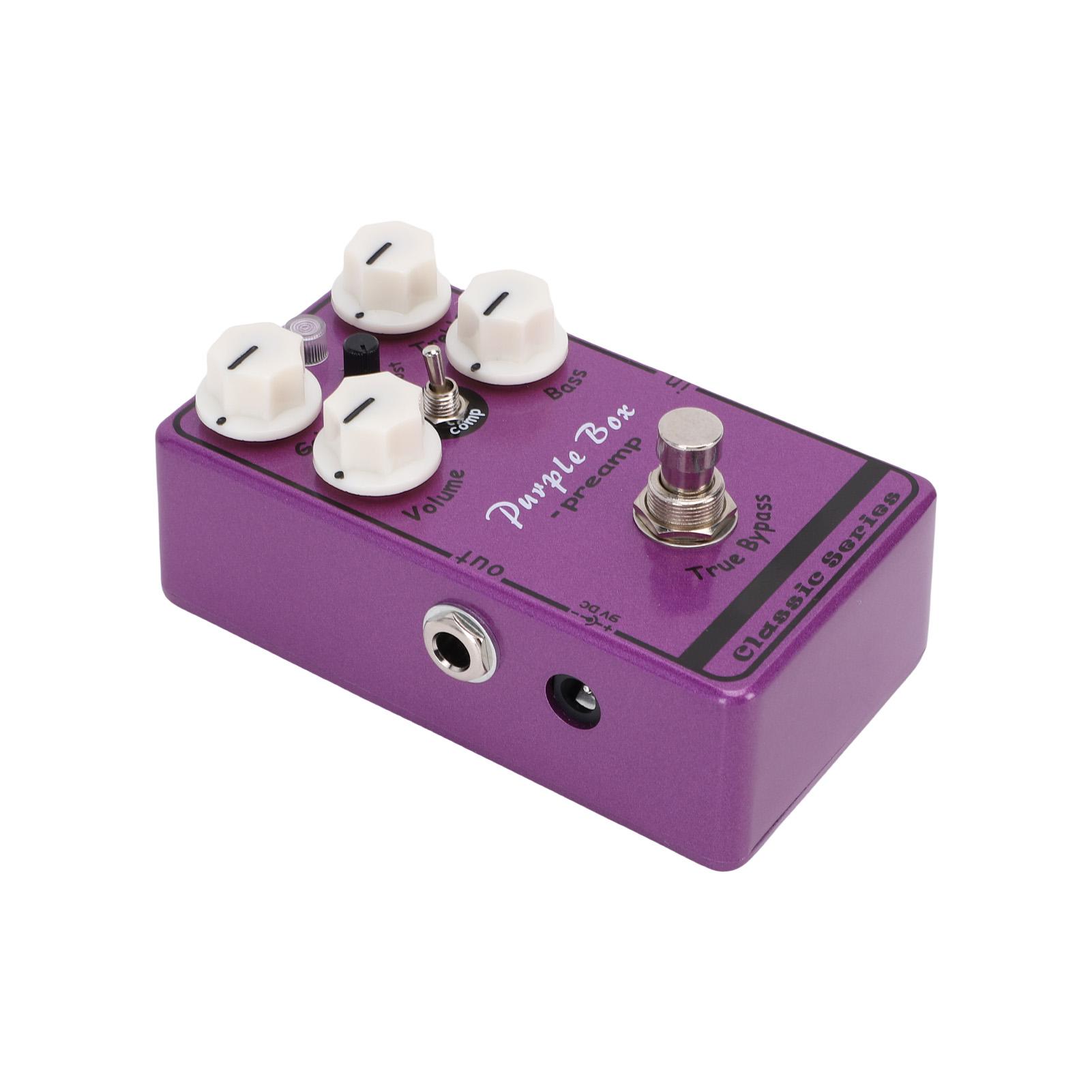 

Purple Box Guitar Effects Pedal with Overdrive Boost for Electric Guitar Players