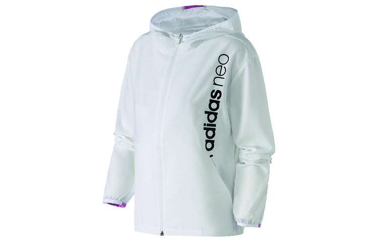 Adidas Neo Jackets Women s White/Blessing Light Purple Hooded Moderate Other CV6959 L