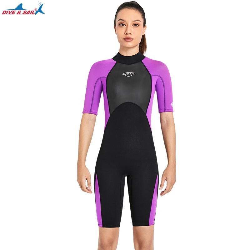 2mm Short Sleeve Wetsuit Snorkeling Diving Swimming Surfing Warmth Protection Unisex Adult