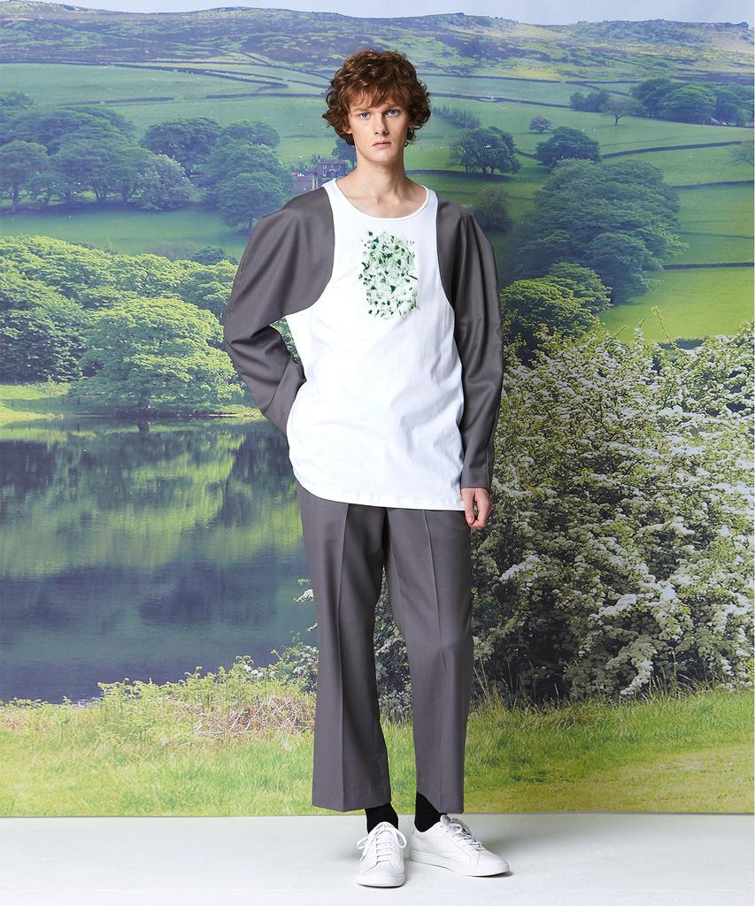 Millin Crop Wide Slacks (Gray)