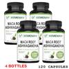 XEMENRY Maca Root, Ashwagandha Complex Capsules, Curcumin, Energy Support, Easily Absorbed