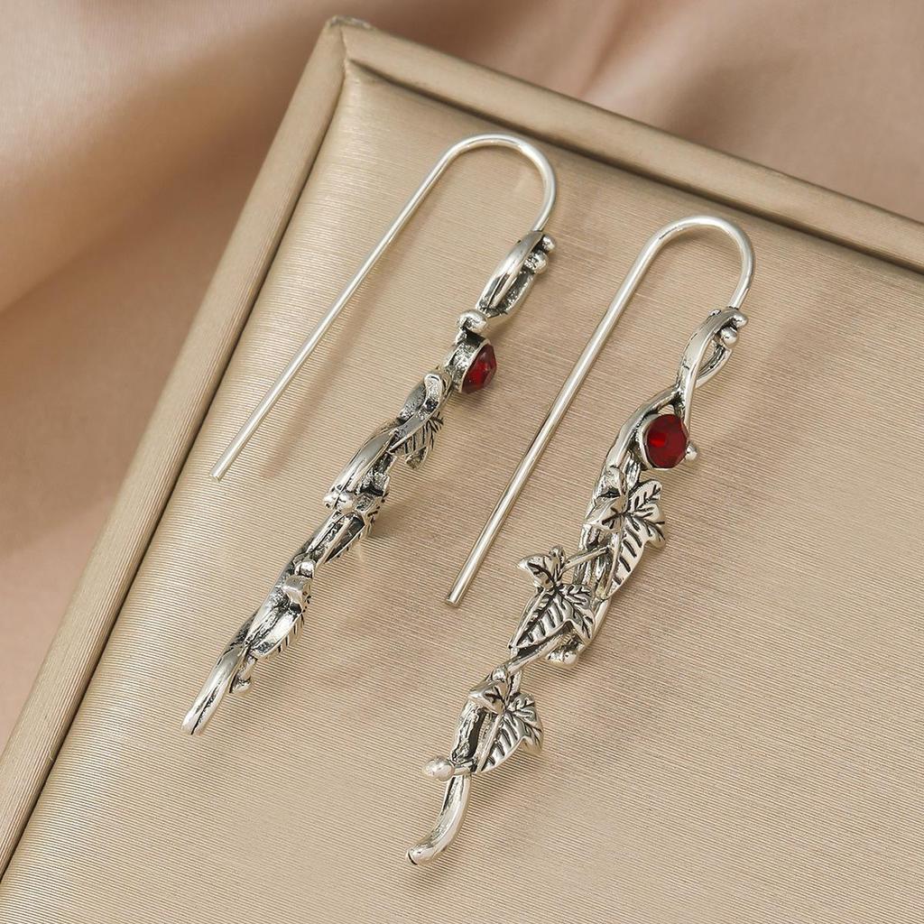 European-American Retro Leaf & Elf Ivy Earrings