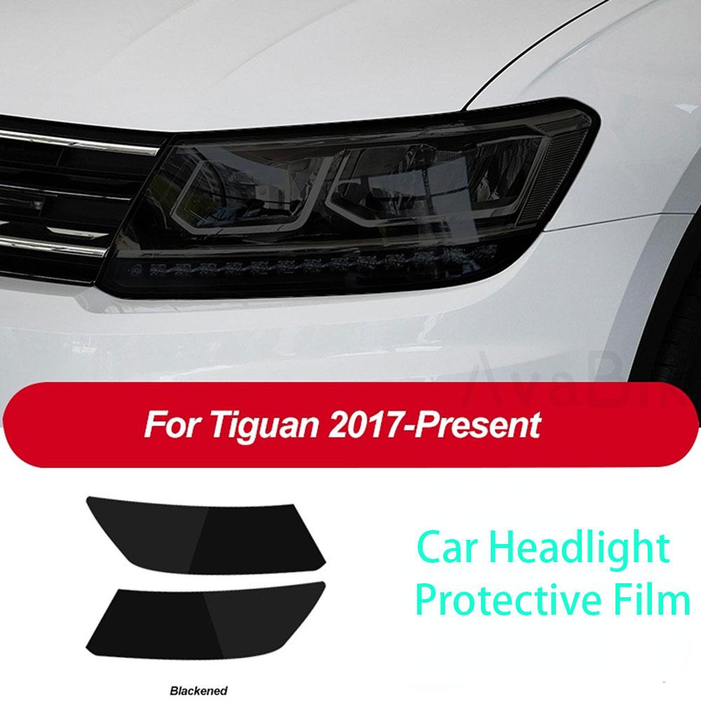 

PPF Car Headlight Protective Film Headlamp Transparent Black TPU Sticker for Volkswagen VW Atlas Teramont 2017- Accessories Headlight B