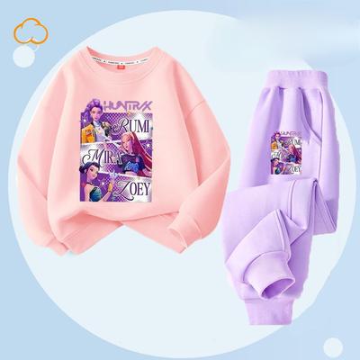 Children's Fashion Witch Hunt K-POP Round-neck Hoodie Spring and Autumn Casual 2-piece Set for Boys and Girls