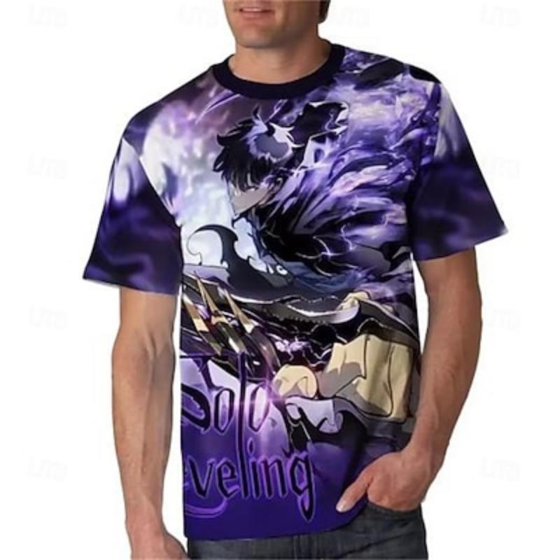 Solo Leveling Jinwoo Sung T-shirt Tee Character Graphic For Men's Adults' Masquerade 3D Print Casual Daily Comic Con