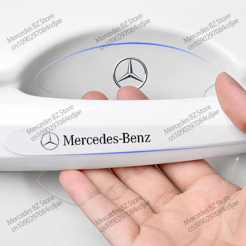 Car Stlying Door Handle Guard Sticker Auto Refit Accessorie For Mercedes Benz AMG A C E S Class W204 W205 W177 W117 W222 W212