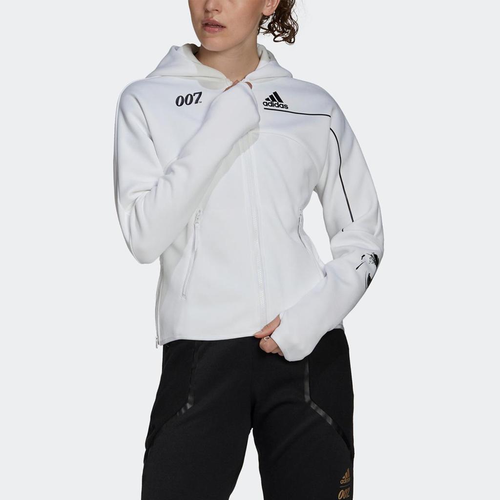 adidas Women's Z.N.E. X 007 James Bond White Hooded Track Jacket GN6814