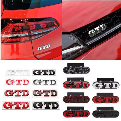 3D Metal Car Front Grill GTD Emblem Badge Car Emblem Body Trunk Decal For Golf 3 4 5 6 7 7.5 MK4 MK5 MK6 MK7 GTD Logo Sticker Accessories