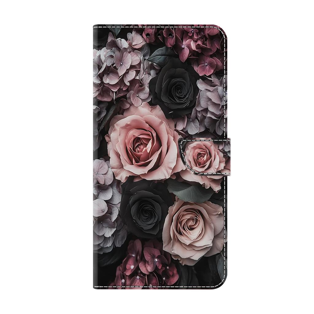 Rosa chinensis Jacq Motivo Antiurto Fessure per Carte Portafoglio in Pelle PU Custodia per Telefono per iPhone,Samsung,Huawei,Xiaomi,Moto,Oppo,Google,Nokia,LG,Oppo...