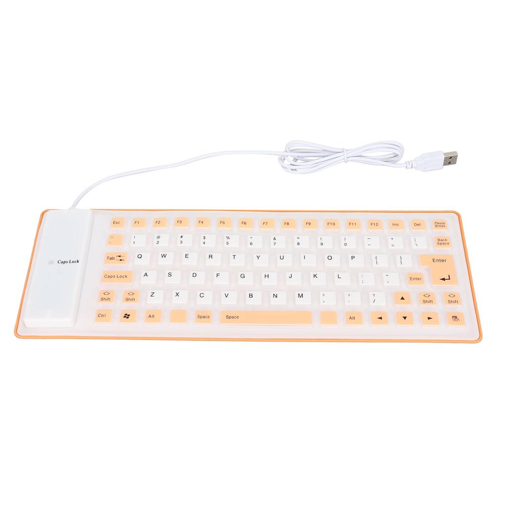 Silicone Keyboard Fully Sealed Design Lightweight Portable Silent Soft Comfortable USB Wired Silicone Keyboard for PC