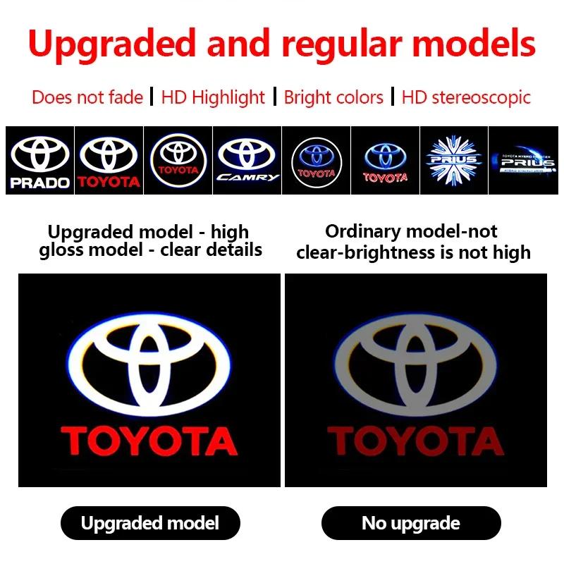 Car LED Door Warning Light Laser Projector Ghost Shadow Light Welcome Logo Lamp For Toyota Corolla RAV4 Camry Yaris C-HR Prius