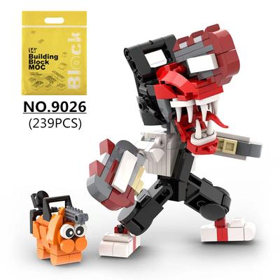 239 st/set Kreativa Animefigurer Chainsaw Man Byggklossar MOC Modell DIY Monterade Klossar Leksaker För Barn Julklappar