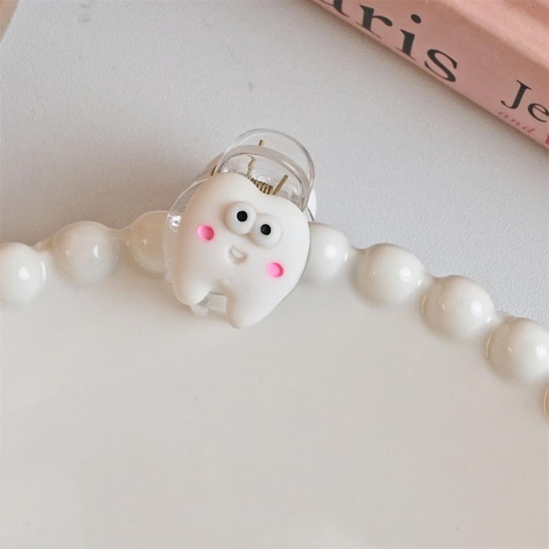 Tooth Hair Snap Clip Y2K Girls Accessories Sweet Handmade Hairpin Women Girl