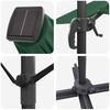 Green Sun Umbrella 351 x 250 x 253 cm Polyester and Aluminum