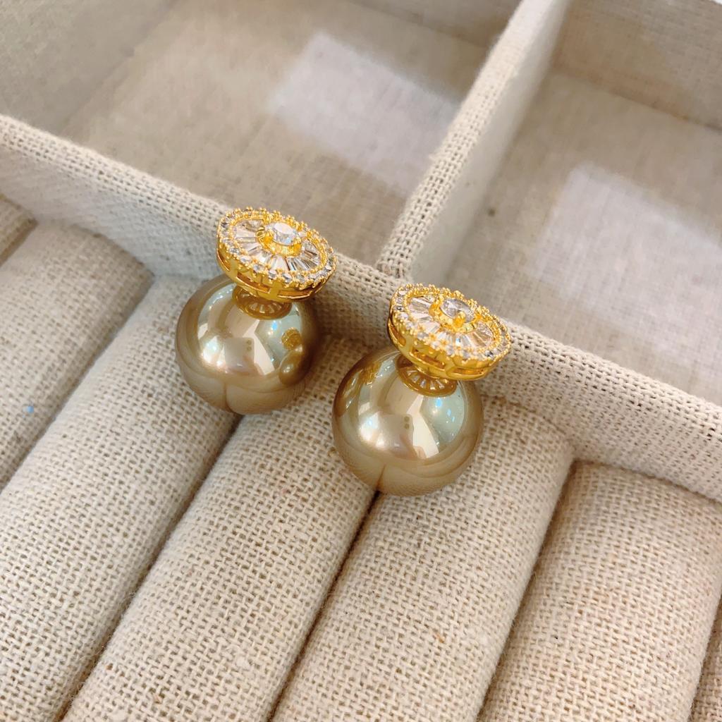 Personality Saturn Big Pearl Earrings Fashion Ins High Sense Front and Rear Earrings Personality Temperament Niche Design Women