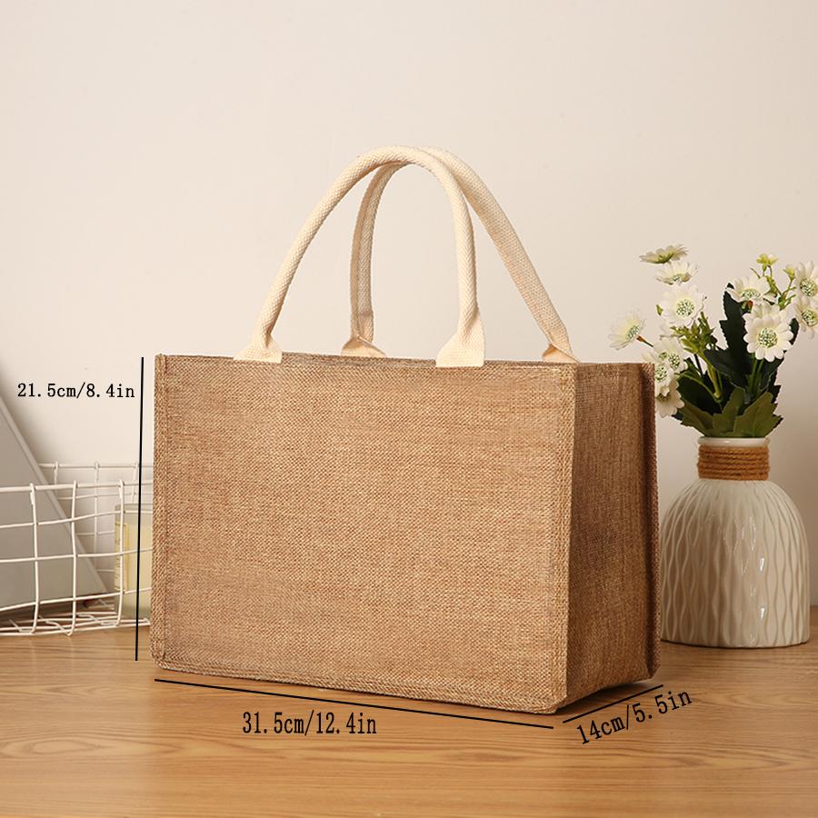 Handbag Waterproof Lunch Box Bag for Both Men and Women, Jute Tote Bag In Multiple Specifications with Large Capacity