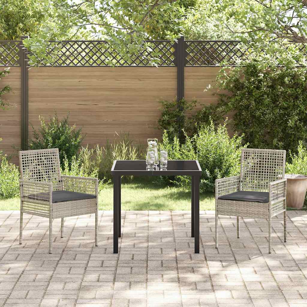 Garden Chair 2 Pcs Light Grey 55 X 53 X 85 Cm Poly Rattan