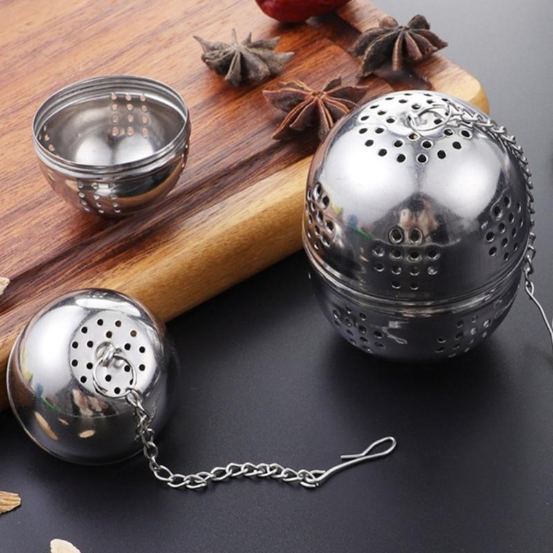 Stainless Steels Teas Infuser with Rope Chain Teapot Teas Filter Teas Leaves Spices Ball Strainer Loose Leaves Spices Strainer