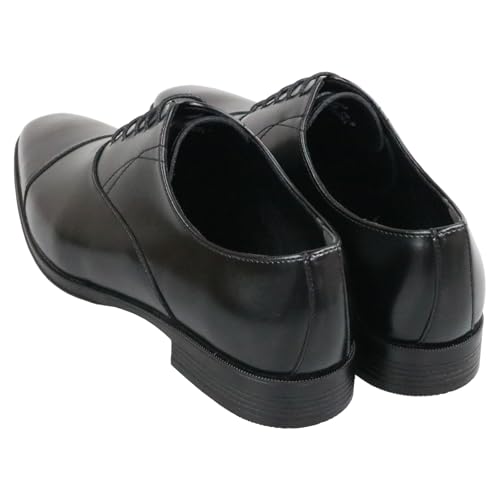 El Planet Men's Business Shoes, Straight Tip, Inner Wingtip, Wide Width, 3E, EL9005, Black