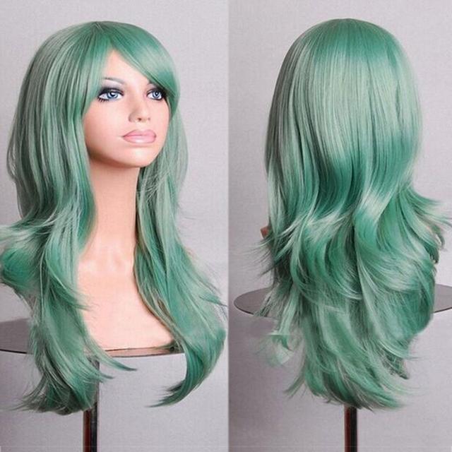 70Cm Curly Long Pink Cosplay Wig Hair Pieces Synthetic Hair Gray Pink Blonde Wigs For Black Women Peruk