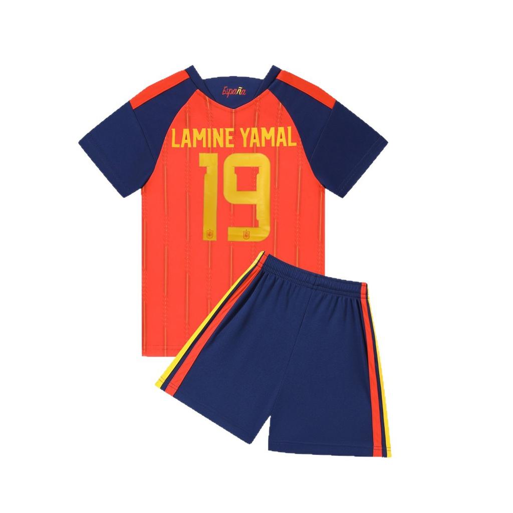 27 Spain home court No. 19 national team football jersey children's jersey children's adult set size 14-3XL