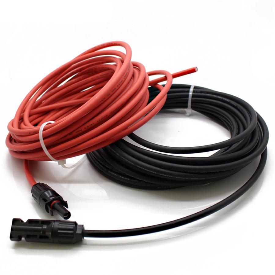 Solar Panel Extension Cable Wire Black+red 4mm2 Cable with Male and Female Connector Cable  12AWG 5M
