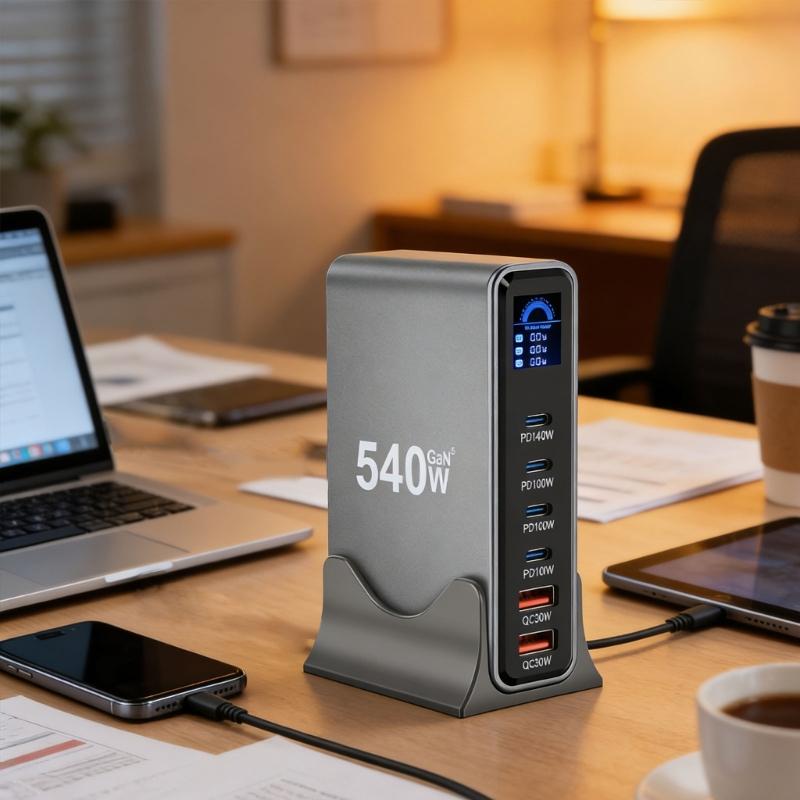 Multiple Port USB C Charger Station 140W PD3.1 Fast Charging Hub With Intelligent Power Allocation For Office Gaming Setup