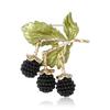 Creative Versatile Alloy Enamel Blackberry Brooch Fresh Fashion Women'S Suit Cardigan Corsage Ornament Pin