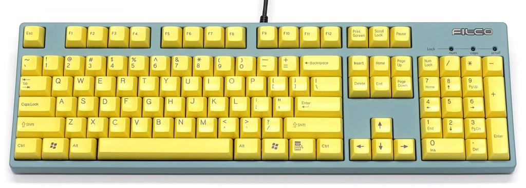 Majestouch 2SS CHERRY MX Speed Silver Axis Full Size 104 Keys English Layout US ASCII Molded Custom Keycap Yellow Two-Color