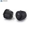 20pcs Rocker Switch Black On Off 2 Pin Mini Round Toggle Switch 3A 250V 6A 125V Circle Switches For RV Car Truck Boat