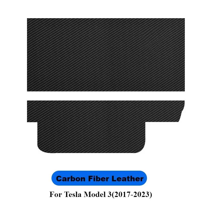 Carbon Fiber Glove Box Cover Leater Sticker For Tesla Model 3 2017-2023 Interior Accessories Copilot Anti Kick Protection Patch